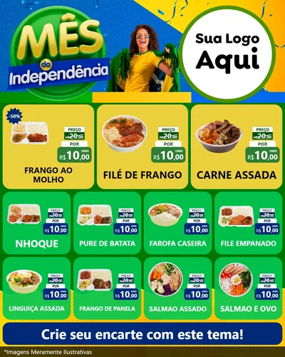 Modelo de Rede Social para Feed Instagram com o tema Mês da Independência para Restaurante