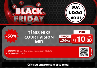 Modelo de Cartaz para Cartaz A4 Horizontal com o tema Black Friday para Calçados