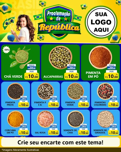 Modelo de Rede Social para Feed Instagram com o tema Proclamação da República para Produtos Naturais