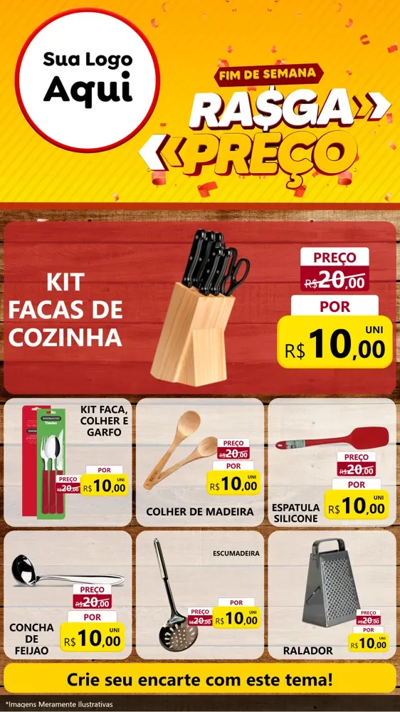 Modelo de Rede Social para Stories com o tema Fim de Semana Rasga Preços para Utilidades Domésticas