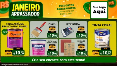 Modelo de TV para TV Horizontal com o tema Janeiro Arrasador para Tintas e Ferramentas