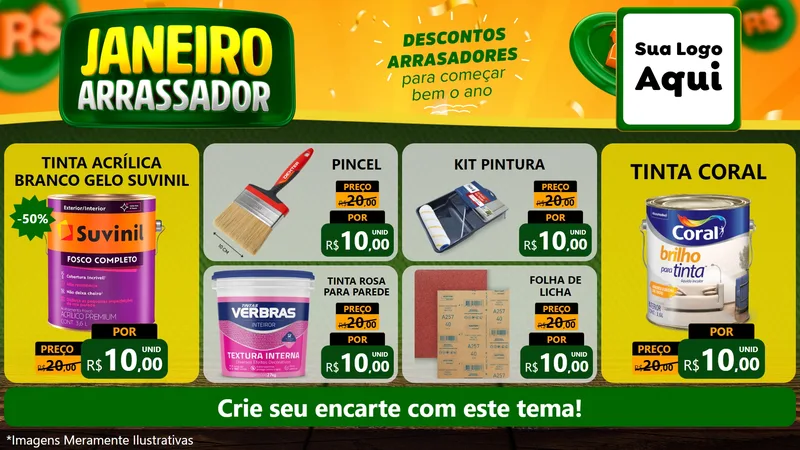 Modelo de TV para TV Horizontal com o tema Janeiro Arrasador para Tintas e Ferramentas
