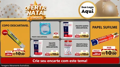 Modelo de TV para TV Horizontal com o tema Ofertas De Natal E Ano Novo para Embalagens