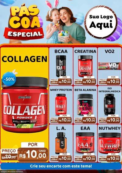 Modelo de Encarte para Encarte A4 Vertical com o tema Páscoa Especial para Suplementos alimentares