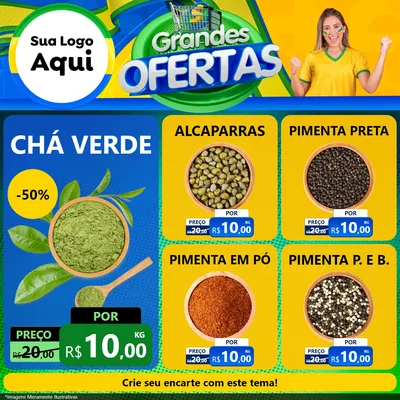 Modelo de Rede Social para Feed Facebook com o tema Grandes Ofertas para Produtos Naturais