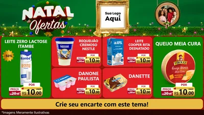 Modelo de TV para TV Horizontal com o tema Natal de Ofertas para Frios e Laticínios