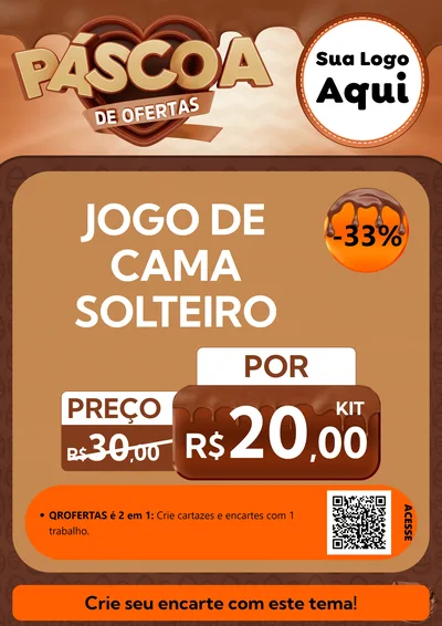 Modelo de Cartaz para Cartaz A4 Vertical com o tema Páscoa de Ofertas para Cama, Mesa e Banho