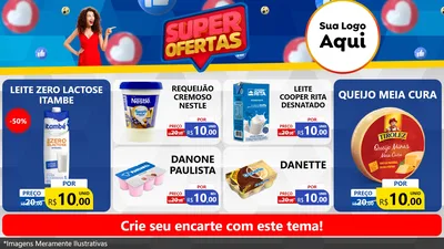 Modelo de TV para TV Horizontal com o tema Super Ofertas para Frios e Laticínios