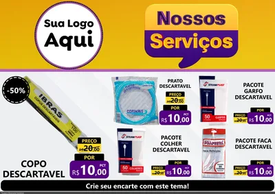 Modelo de Encarte para Encarte A4 Horizontal com o tema Nossos Serviços para Embalagens