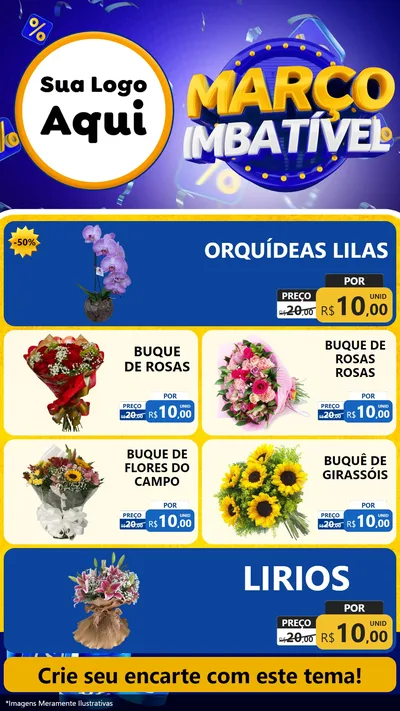 Modelo de TV para TV Vertical com o tema Março Imbatível para Floricultura e jardim