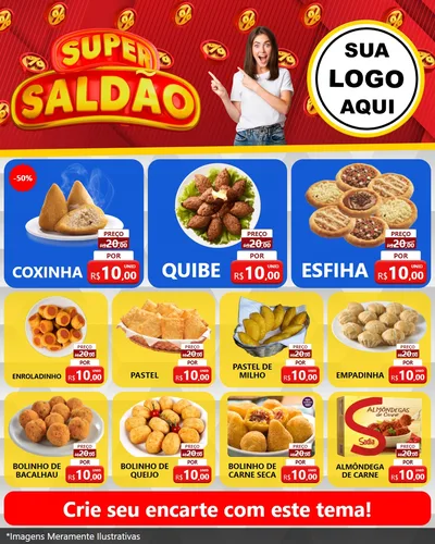 Modelo de Rede Social para Feed Instagram com o tema Super Saldão para Salgadaria