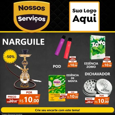 Modelo de Rede Social para Feed Facebook com o tema Nossos Serviços para Tabacaria