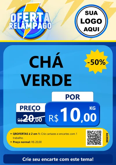 Modelo de Cartaz para Cartaz A4 Vertical com o tema Oferta Relâmpago para Produtos Naturais