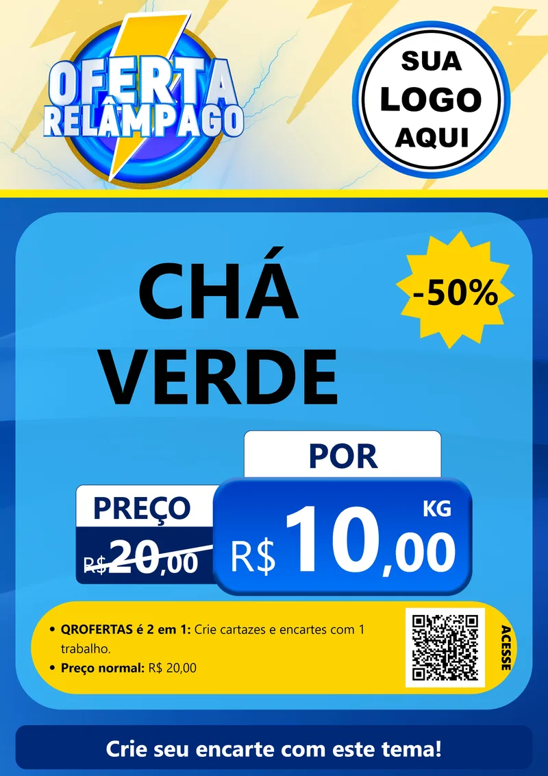Modelo de Cartaz para Cartaz A4 Vertical com o tema Oferta Relâmpago para Produtos Naturais