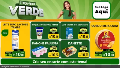 Modelo de TV para TV Horizontal com o tema Terça - Feira Verde para Frios e Laticínios