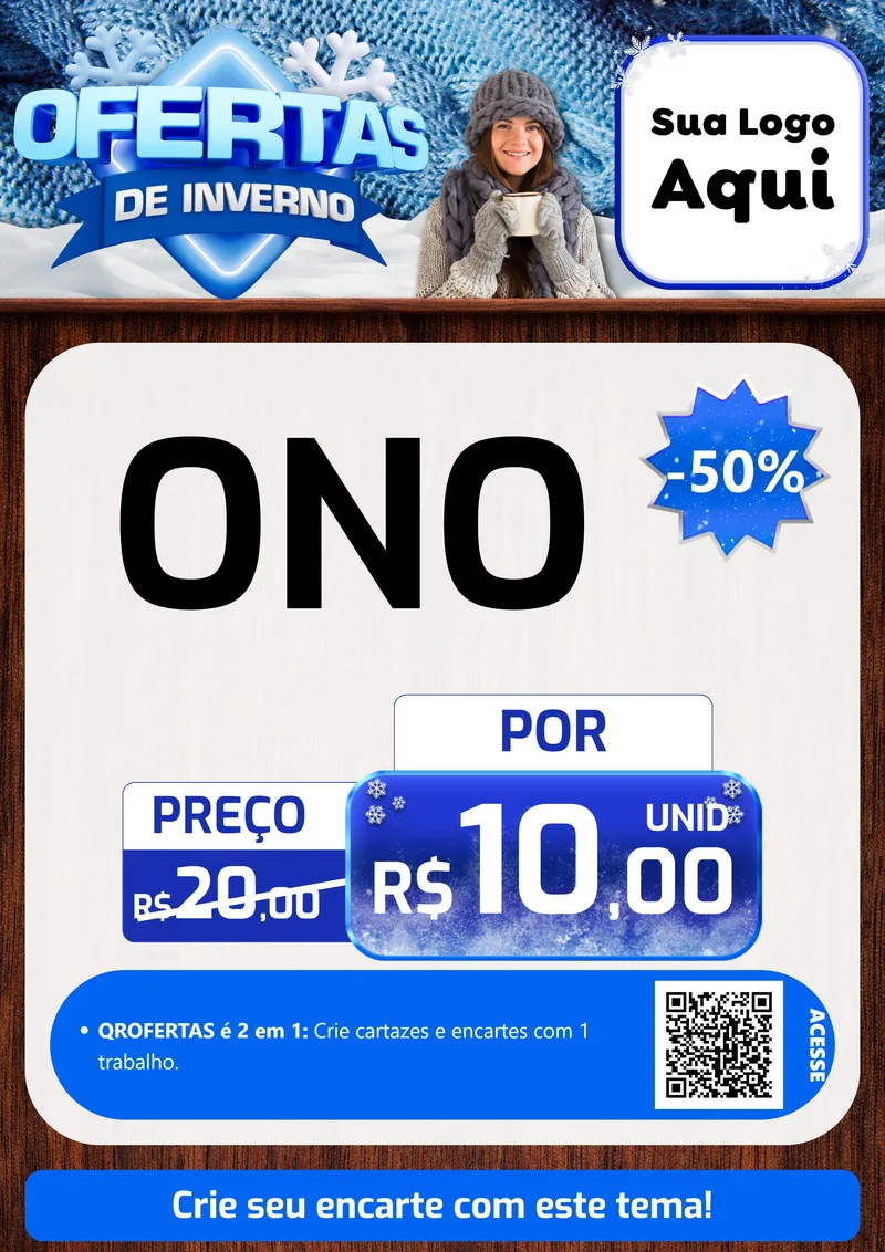Modelo de Cartaz para Cartaz A4 Vertical com o tema Ofertas de Inverno para Óticas
