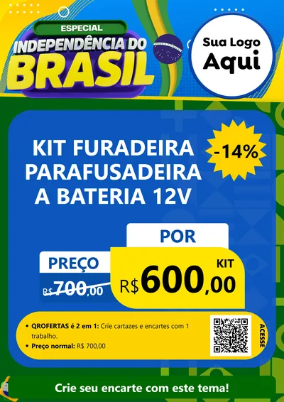 Modelo de Cartaz para Cartaz A4 Vertical com o tema Especial Independência do Brasil para Maquinas e Ferramentas