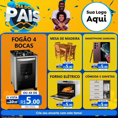 Modelo de Rede Social para Feed Facebook com o tema Dia dos Pais para Móveis e Eletro