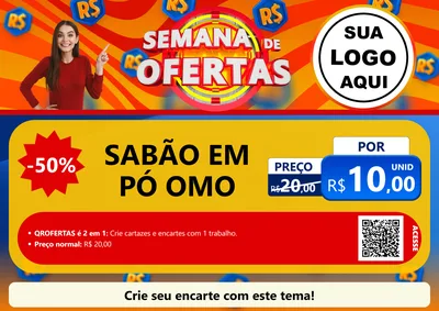 Modelo de Cartaz para Cartaz A4 Horizontal com o tema Semana de Ofertas para Produtos de Limpeza