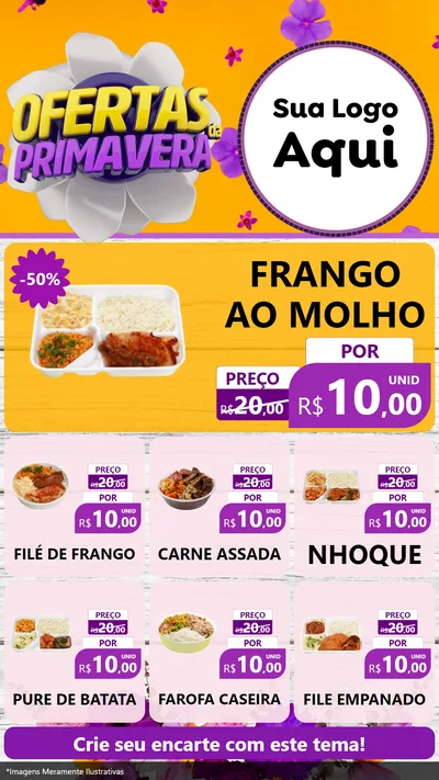 Modelo de Rede Social para Stories com o tema Ofertas Da Primavera para Restaurante