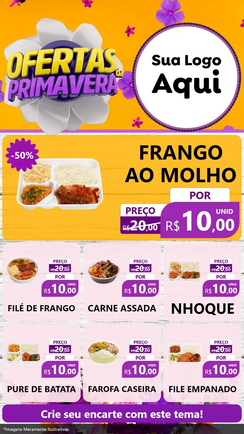 Modelo de Rede Social para Stories com o tema Ofertas Da Primavera para Restaurante