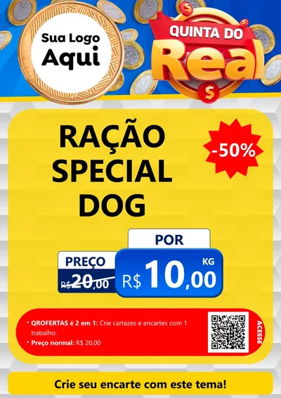 Modelo de Cartaz para Cartaz A4 Vertical com o tema Quinta do Real para Pet Shop