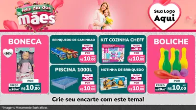 Modelo de TV para TV Horizontal com o tema Feliz Dia das Mães para Brinquedos