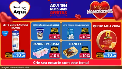 Modelo de TV para TV Horizontal com o tema Mês dos Namorados para Frios e Laticínios