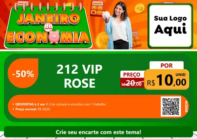 Modelo de Cartaz para Cartaz A4 Horizontal com o tema Janeiro da Economia para Perfumes