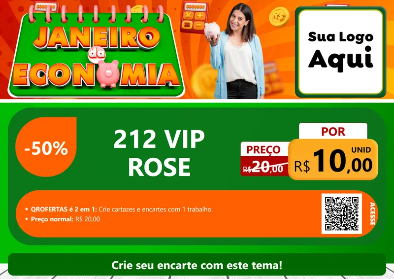 Modelo de Cartaz para Cartaz A4 Horizontal com o tema Janeiro da Economia para Perfumes