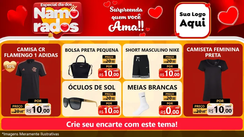 Modelo de TV para TV Horizontal com o tema Especial Dia dos Namorados para Roupas e acessórios
