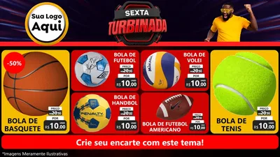 Modelo de TV para TV Horizontal com o tema Sexta Turbinada para Artigos Esportivos