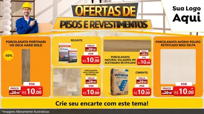 Modelo de TV para TV Horizontal com o tema Ofertas Pisos e Revestimentos para Pisos e revestimentos