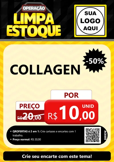 Modelo de Cartaz para Cartaz A4 Vertical com o tema Operação Limpa Estoque para Suplementos alimentares