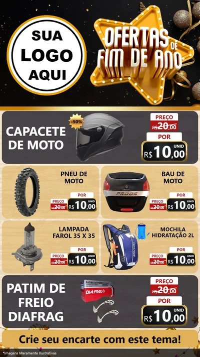 Modelo de TV para TV Vertical com o tema Ofertas de Fim de Ano para Moto peças