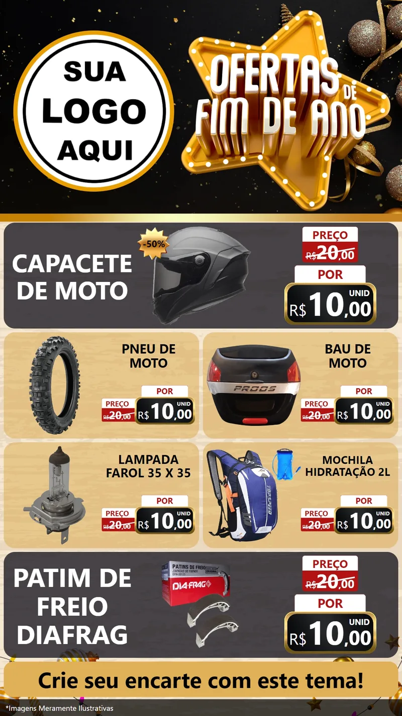 Modelo de TV para TV Vertical com o tema Ofertas de Fim de Ano para Moto peças