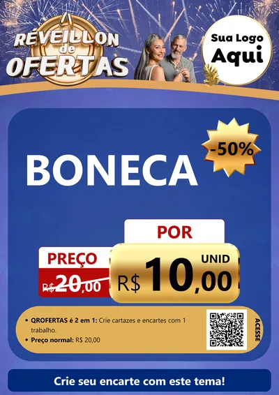 Modelo de Cartaz para Cartaz A4 Vertical com o tema Réveillon de Ofertas para Brinquedos