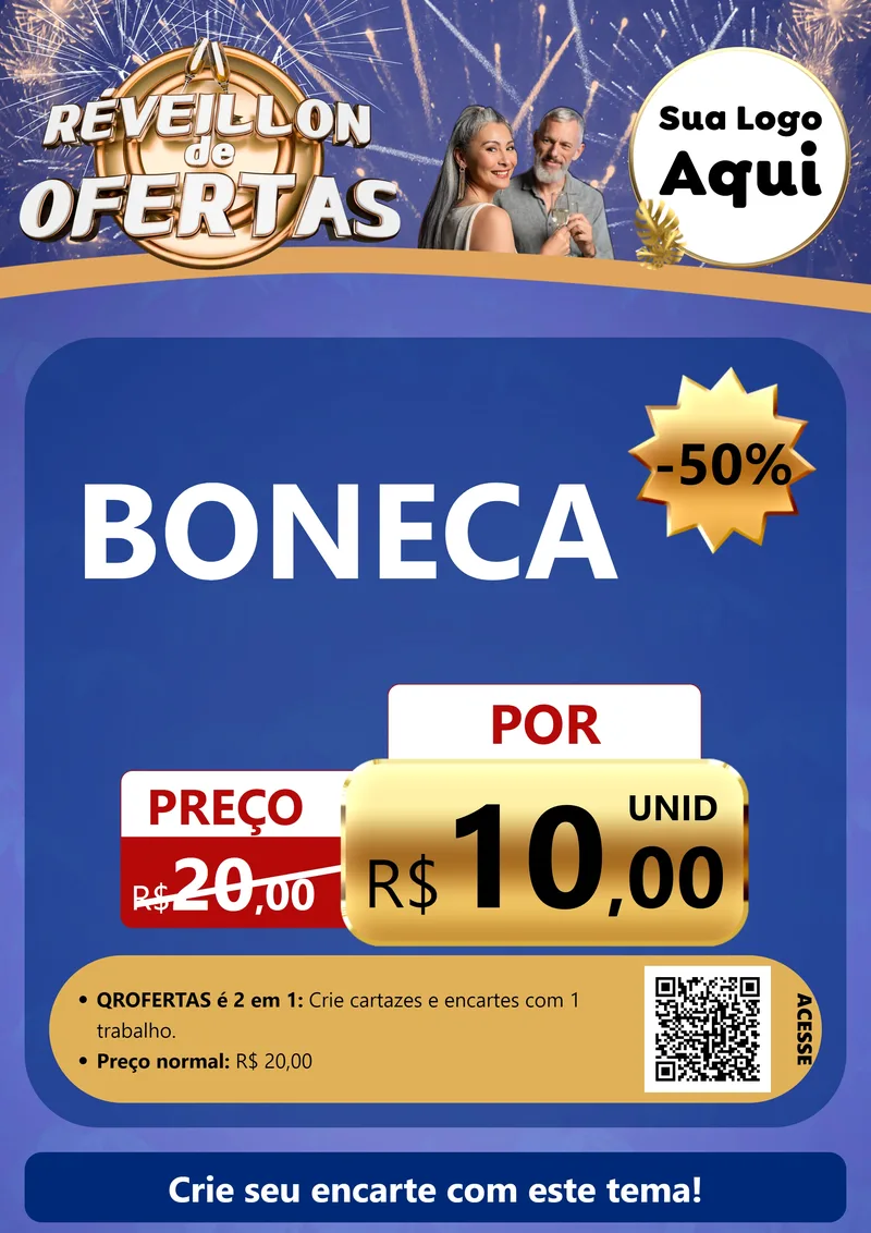 Modelo de Cartaz para Cartaz A4 Vertical com o tema Réveillon de Ofertas para Brinquedos