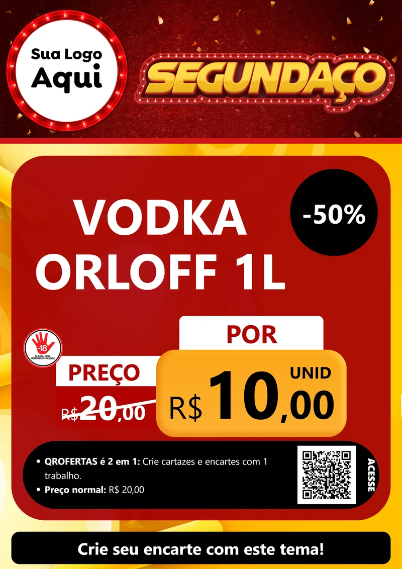 Modelo de Cartaz para Cartaz A4 Vertical com o tema Segundaço para Distribuidora de bebidas