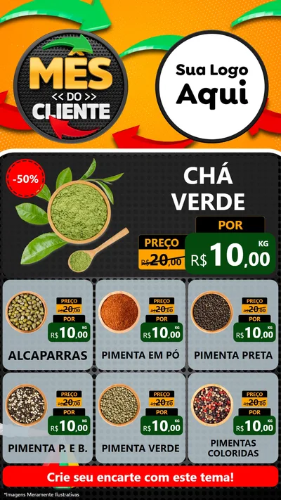 Modelo de Rede Social para Stories com o tema Mês do Cliente para Produtos Naturais