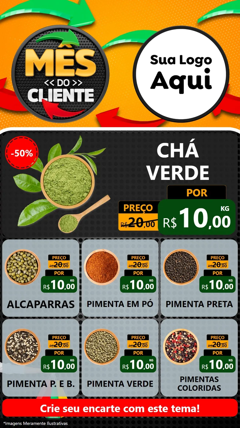 Modelo de Rede Social para Stories com o tema Mês do Cliente para Produtos Naturais