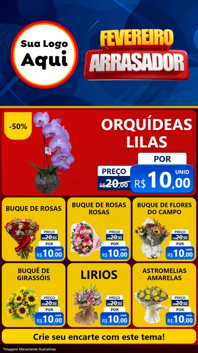 Modelo de Rede Social para Stories com o tema Fevereiro Arrasador para Floricultura e jardim