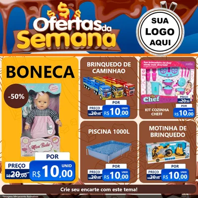 Modelo de Rede Social para Feed Facebook com o tema Ofertas da Semana - Páscoa para Brinquedos