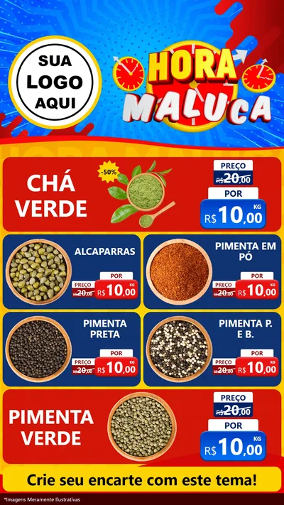 Modelo de TV para TV Vertical com o tema Hora Maluca para Produtos Naturais