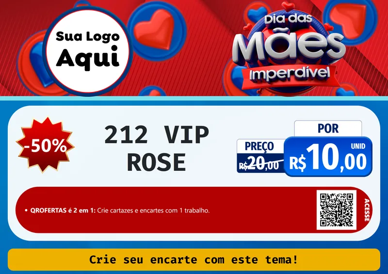 Modelo de Cartaz para Cartaz A4 Horizontal com o tema Dia Das Mães Imperdível para Perfumes