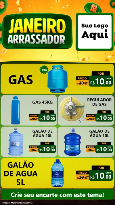 Modelo de TV para TV Vertical com o tema Janeiro Arrasador para Água e gás