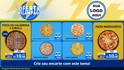 Modelo de TV para TV Horizontal com o tema Oferta Relâmpago para Pizzaria