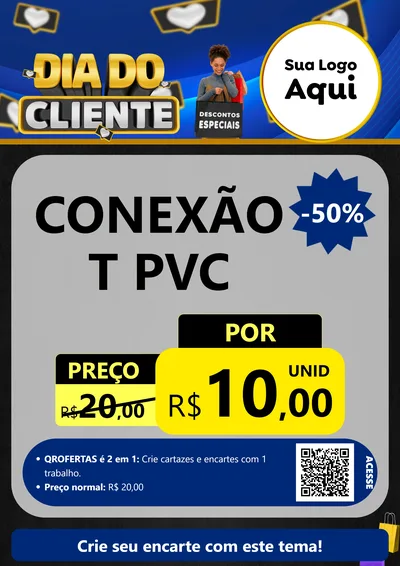 Modelo de Cartaz para Cartaz A4 Vertical com o tema Dia Do Cliente para Tubos e conexões