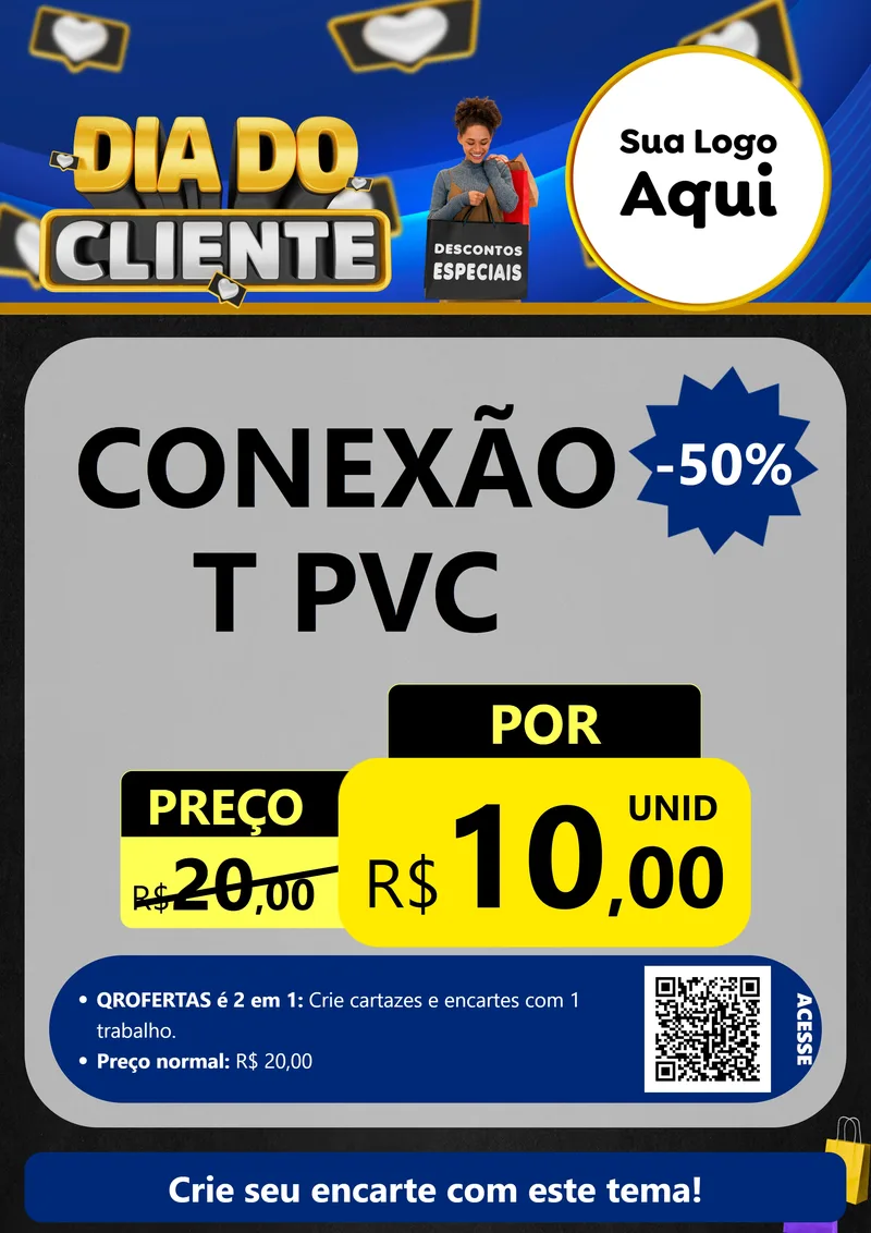 Modelo de Cartaz para Cartaz A4 Vertical com o tema Dia Do Cliente para Tubos e conexões