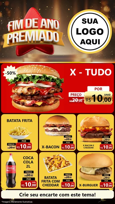 Modelo de Rede Social para Stories com o tema Fim de Ano Premiado para Hamburgueria